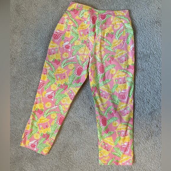 Lilly Pulitzer Womens Sz 2 Vintage Summer Coastal Tropical Straight Ankle Pants - Picture 6 of 11